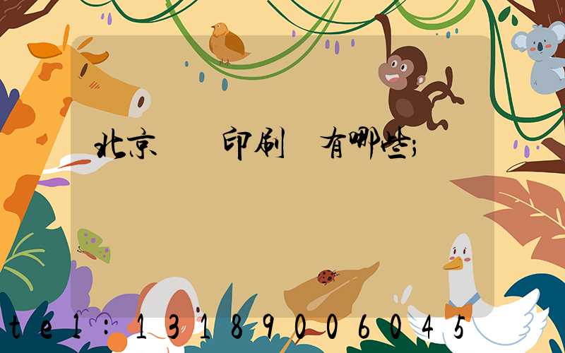 北京順義印刷廠有哪些